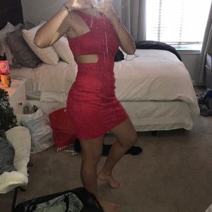 Red bodycon dress